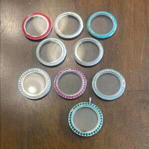 Origami Owl twist locket and assorted replacement faces.